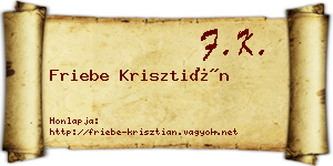 Friebe Krisztián névjegykártya
